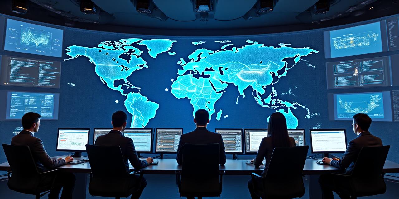 Modern logistics dispatch center showing digital screens and professional team